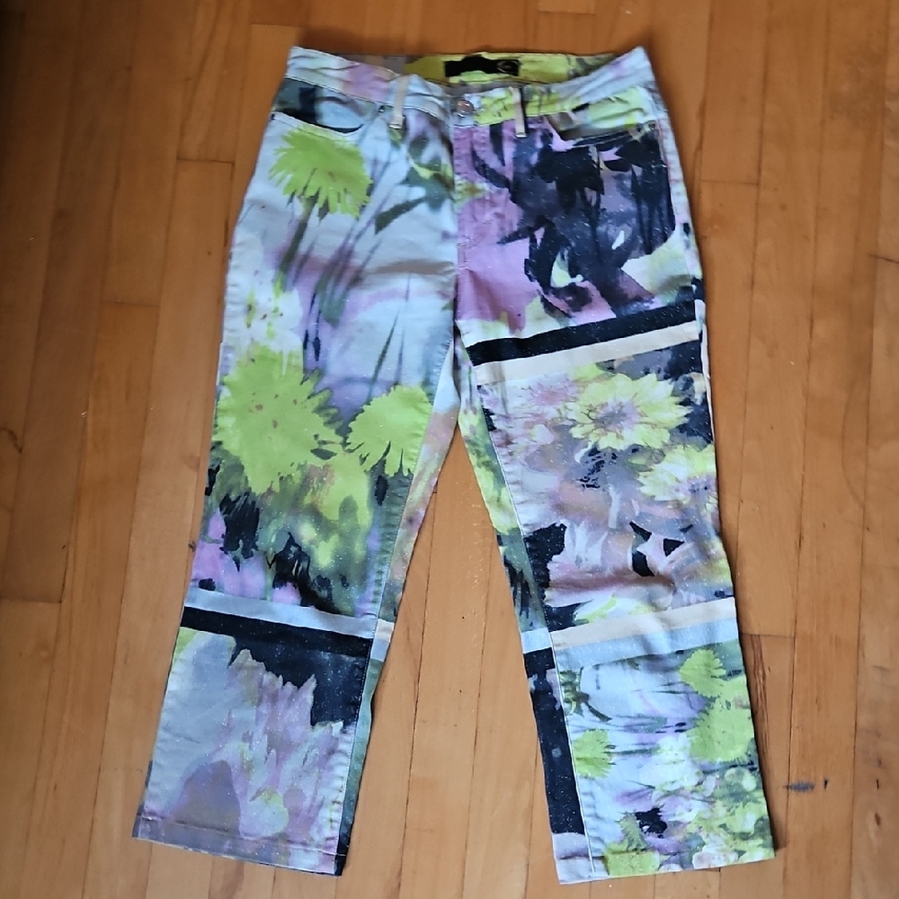 Just Cavalli Multicolor Abstract Women's Cropped Jeans